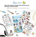 JIANWU Good Collection Book Series Vintage Life Character Landscape Material Collage PET Sticker Creative DIY Journal Stationery