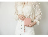 Women's Fringe Square Zipper Purse, Short Money Clip, All Simple Card Bag, Multi-functional Fashion Purse, New, 2024