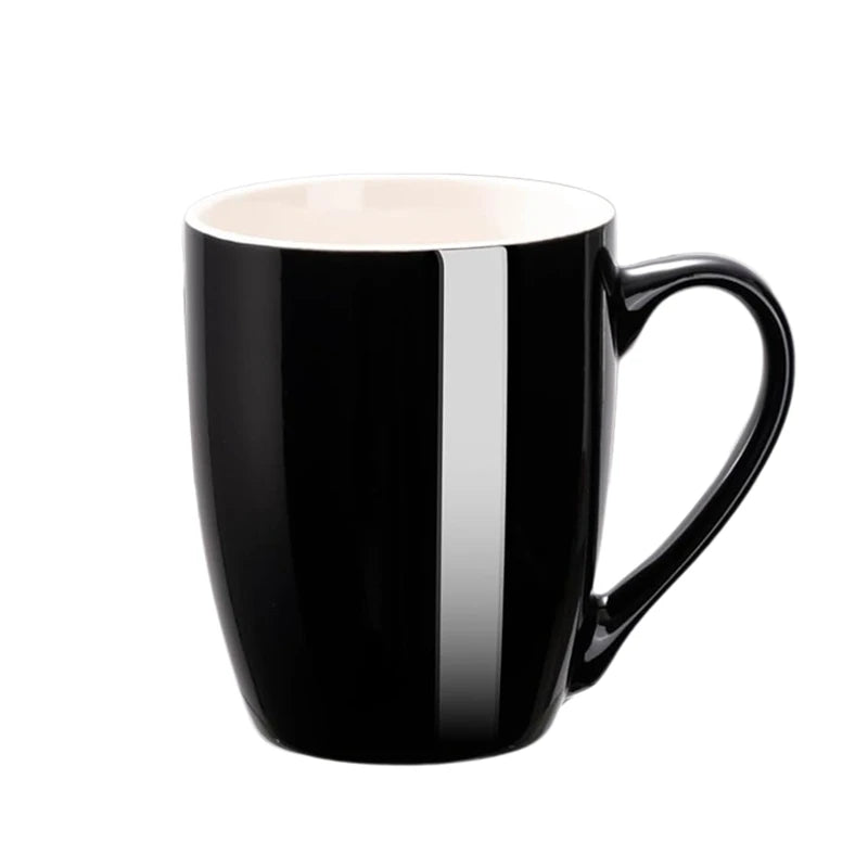 1 Pack Coffee Mug Ceramic Coffee Cups Ceramic 350ml Large Coffee Mug for Latte Tea Cappuccino Cocoa-Microwavable Black Red Cup