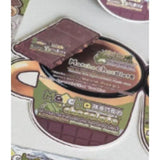Matcha Chocolate Coffee Small Laminated Sticker Set Pack Best Wish Message Cards Gift Box Gift Bag Packaging Decorative Paper