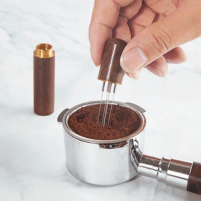51/53/58mm Espresso Tamper Set 3pcs WDT Tool Espresso Dosing Funnel Puck Screen Coffee Stirrer Distribution Tool Coffeware Sets