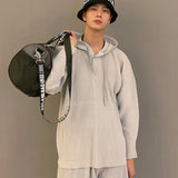Miyake Pleated Men's Sweatshirt Hoodie Classic Pleated 2025 Summer New Tops Loose Casual Simple Drawstring Pullover Hoodie Male