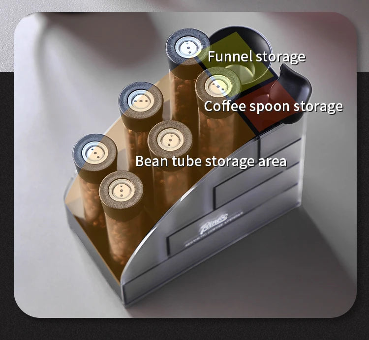 Coffee Beans Storage Container Tube Display Rack Tea Bottle Glass Single Dose Espresso Accessory Coffeware Set Barista Tool Gift
