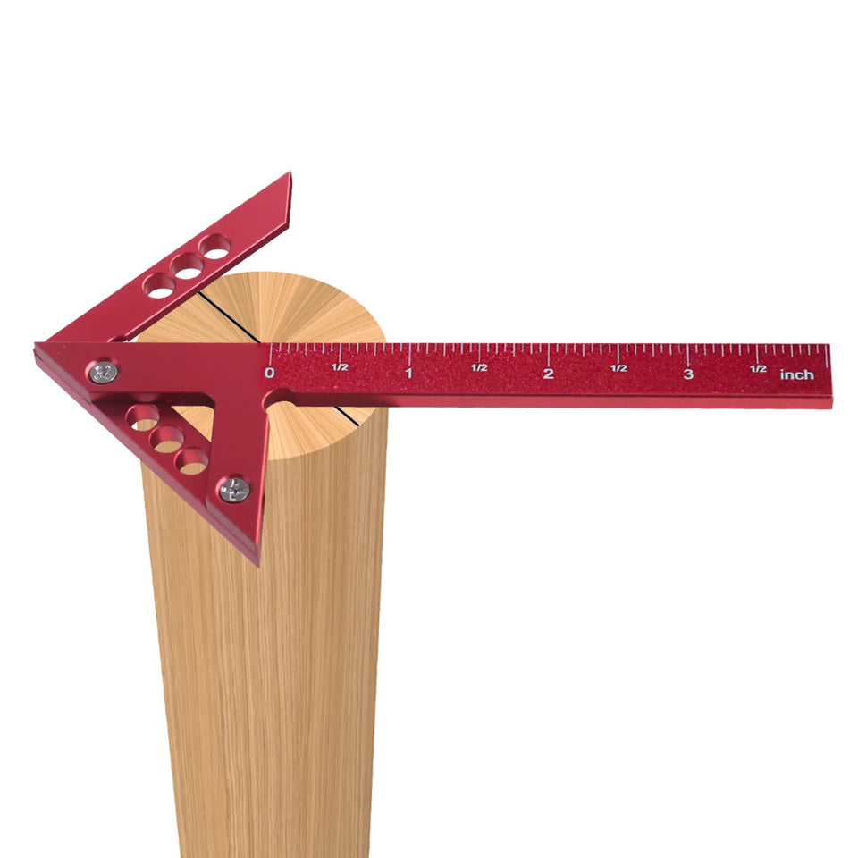 Woodworking Circle Center Scribe 45/90° Center Measuring Tool Line Gauges Aluminum Center Scribe Carpenter Ruler Measuring Tool