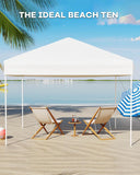 10x10 FT Pop Up Canopy Tent with 3 Adjustable Heights – Outdoor Sun Shade Shelter, 4 Sandbags & Carry Bag, for Parties & Events