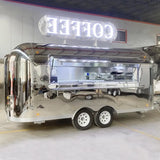 Customized Snacks Ice Cream Fast Food Truck Stainless Steel Trailer with Full Kitchen Hotdogs Candies Chips Business