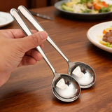 1/5PCS Round Head Soup Spoon Stainless Steel Long Handle Stirring Spoon Portable Dessert Coffee Scoop Home Kitchen Tableware