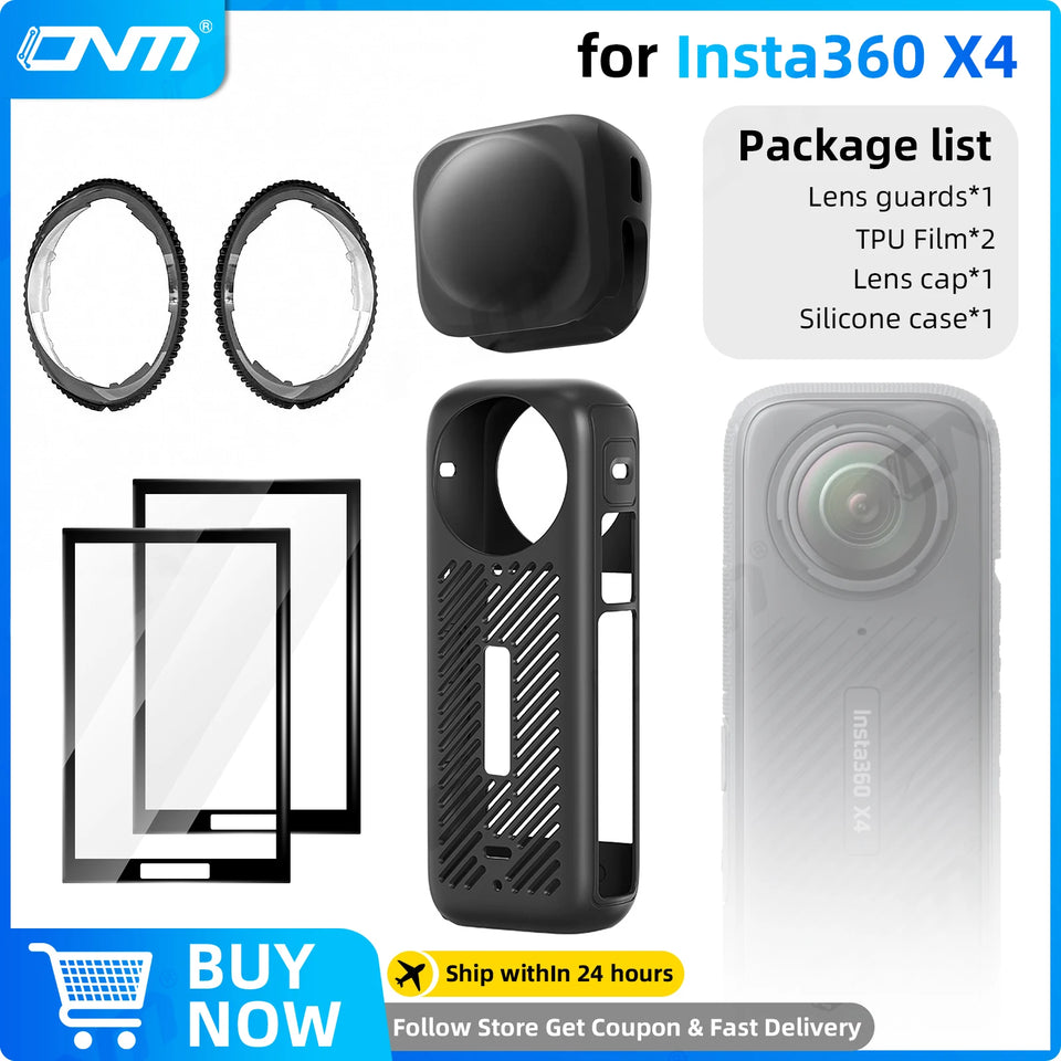 Accessories Set for Insta360 X3 X4 X5 Lens Guard Screen Protector Storage Bag Silicone Case Lens Cap Protective Frame Insta 360