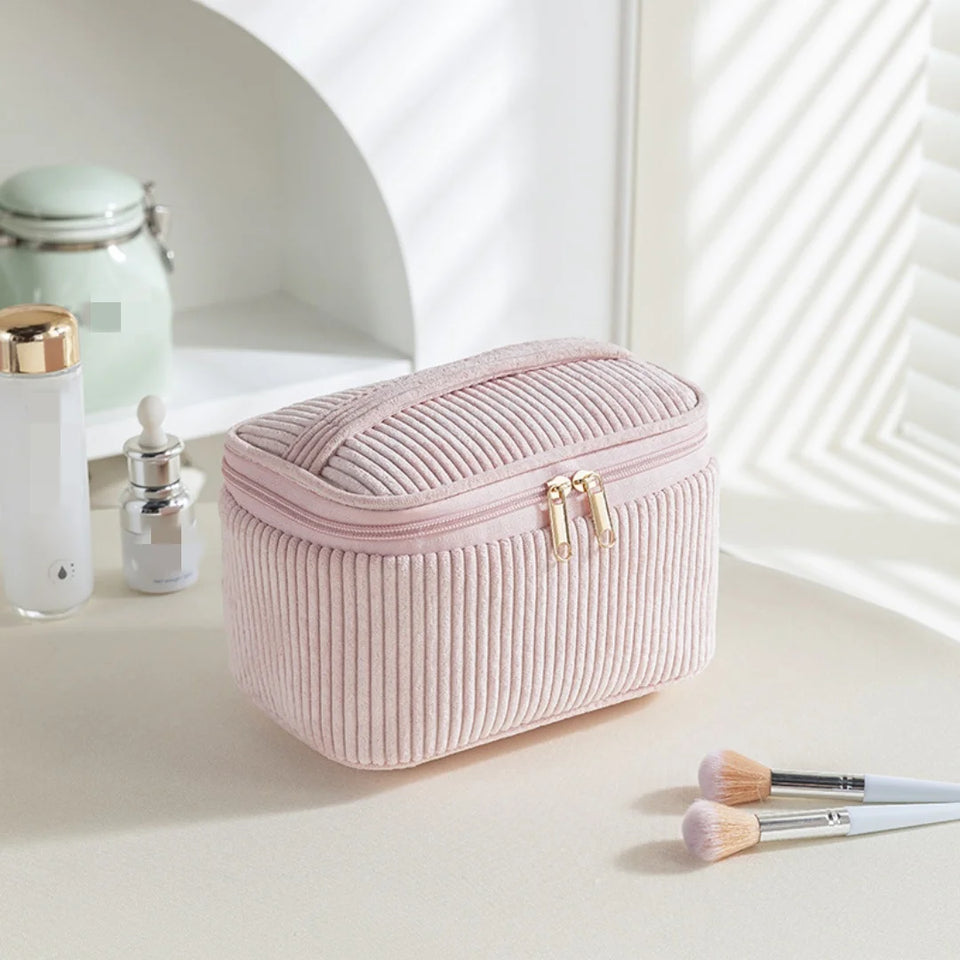 4Pcs Comestic Bag Make Up Storage Organizer Puffy Makeup Bag Comestic Pouch for Travel Portable Velet Large Toiletry Bag Organiz