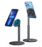 Magnetic Desk Phone Stand for iPhone16 15 14 13/12 - Phone Holder Dock with 360°Rotation, Height&Tilt Adjustable for Office/Home