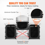 SucceBuy Camping Outdoor Kitchen Table Cabinet Foldable Folding Cooking Storage Rack X-Shaped Aluminum Alloy Bracket for BBQ