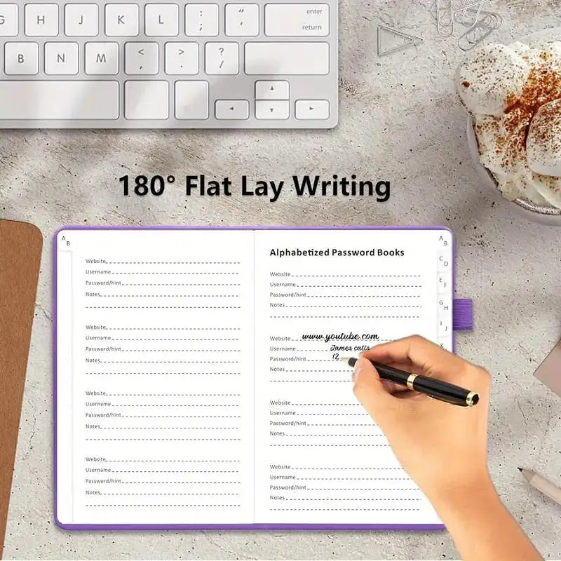 Password Book with Alphabetical tabs. Hardcover Password Keeper Notebook for Seniors, Internet Password Logbook Journal, Address