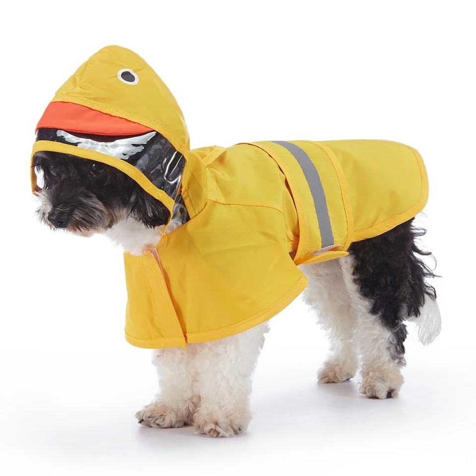 Fashionable Reflective Pet Dog Raincoat Cute Animal Raincoat Pet Hooded Waterproof Jacket Clothes Dog Clothes for Big Dogs