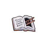 Book Enamel Pin Coffee Brooches for Lapel Pins Quote Phrase Words Badge on Backpack Clothing Accessories Fashion Jewelry Gifts