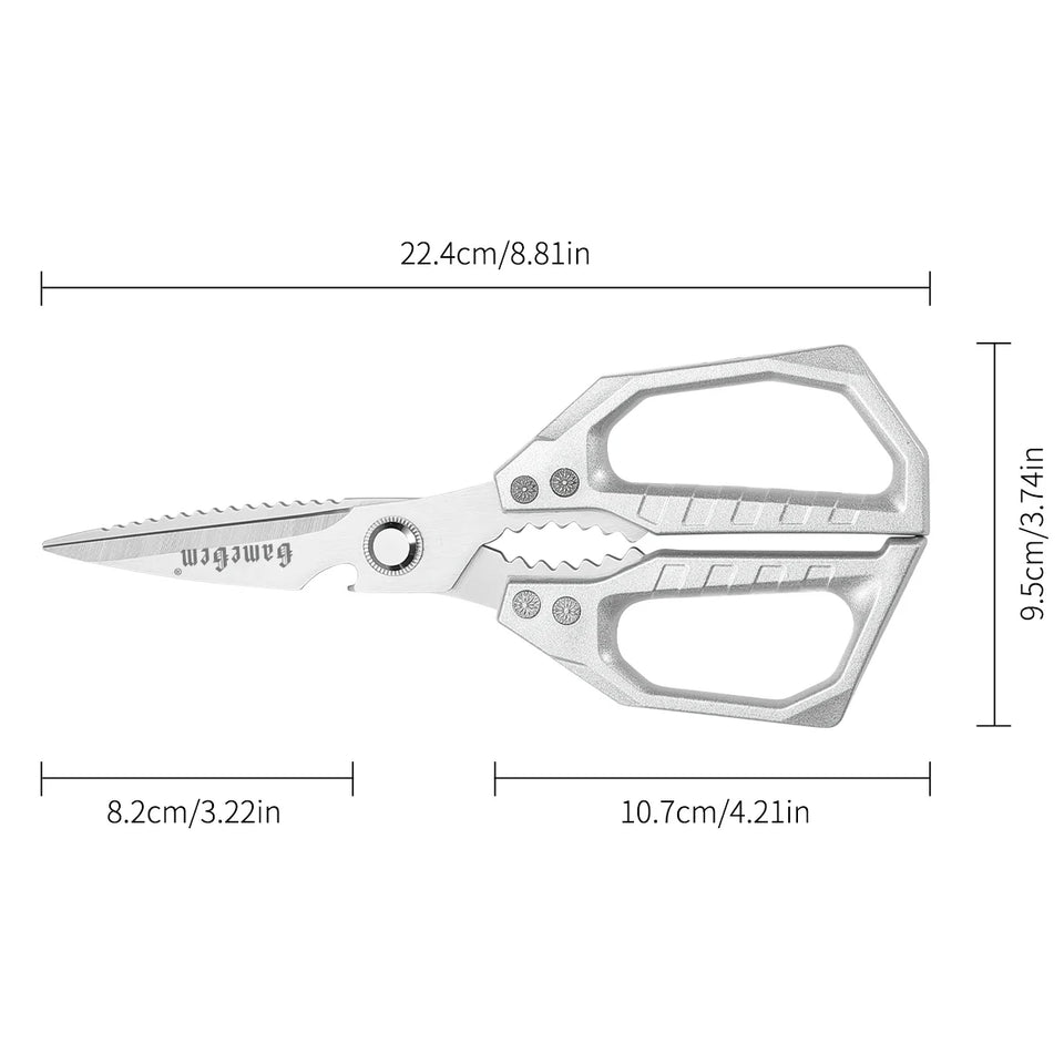 Stainless Steel Kitchen Shears for Meat Fish and Poultry Commercial Kitchen Equipment Lightweight yet Durable Construction