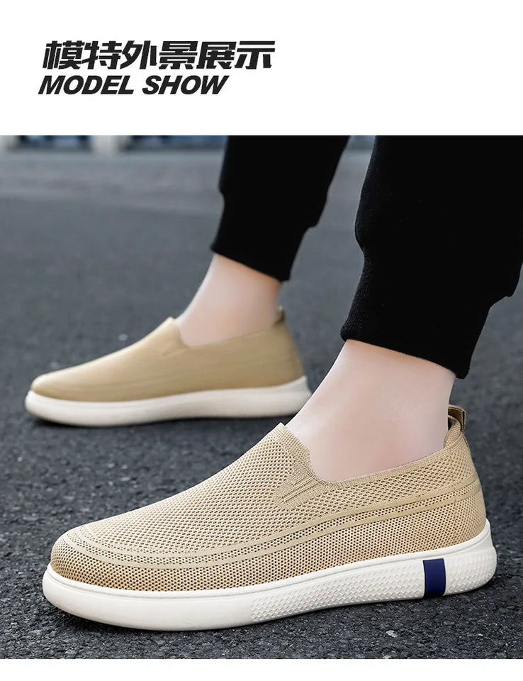 Men's Spring New Knitted Breathable Single Shoes, Dad's Shoes, Men's Casual Shoes, Comfortable Men's Shoes  sneakers