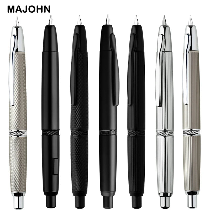 MOONMAN A1 Metal Press fountain pen Fish scale pattern design EF 0.4MM Nib writing ink pens school office supplies gifts pen