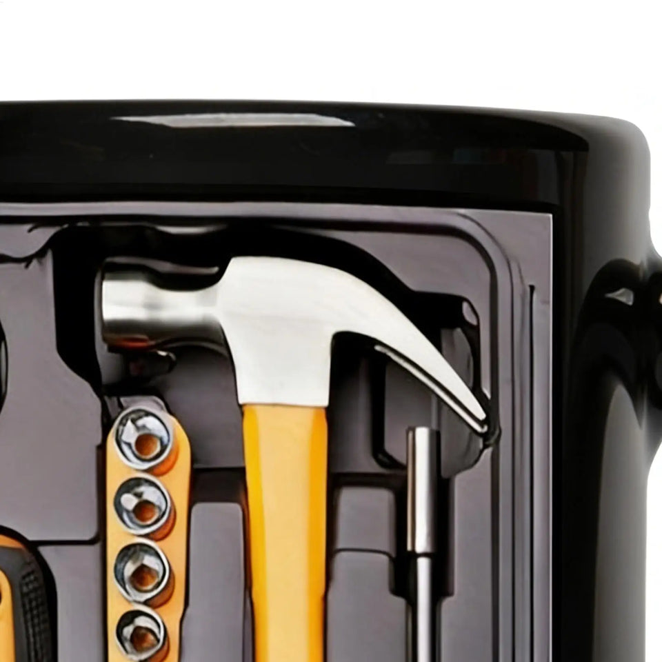 11OZ Coffee Mug Toolbox Design Wrench Pattern Mechanic Water Cup Ceramic Mechanic Mug Themed C-Shaped Handle Car Mechanic Gift