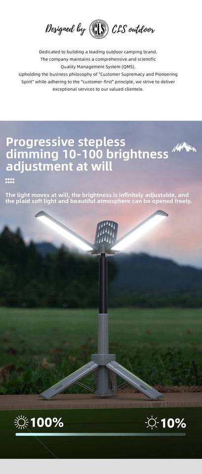CLS 8000mAh New Outdoor Multifunctional 1m Retractable Camping Light Camp Canopy Tent LED Flame Light Ambient Emergency Lighting