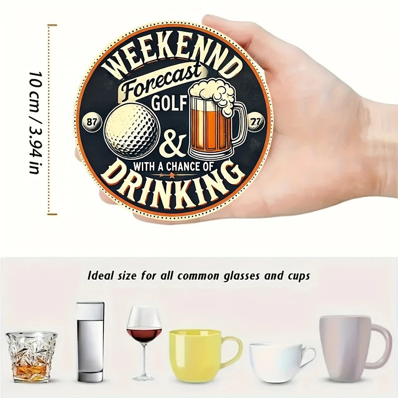 6pcs 10cm Wooden Vintage Beer Themed Coaster Tea Coffee Cup Pad Heat Resistant Round Bowl Teapot Mat Wood Placemats Coasters