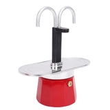 100ml Stovetop Coffee Maker Aluminum Alloy Double Head Coffee Pot for Home Kitchen Outdoor Travel Camping