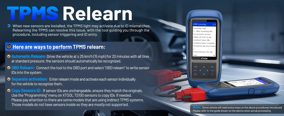 XTOOL TP150 WiFi TPMS Diagnostic Tool Program TS100 Sensor Read/Clear DTCs OBD2 TPMS Activate & Relearn All Sensors Free Update