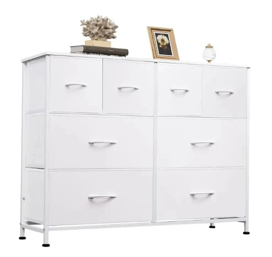 Living Room Closet Hallway White Bedroom Furniture Wide Steel Storage Organization Dresser Chest Drawers