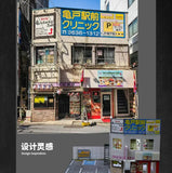 Diorama 1/64 Car Parking Lot with LED Lighting Japanese Commercial Building Model Scene Garage Display Model US