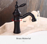 Chrome Basin Faucet Brass Black 360° rotatable basin faucet European-style Hot and Cold mixing faucet Brushed