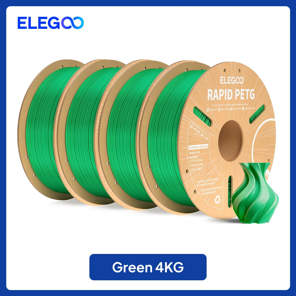ELEGOO Rapid PETG Filament 1.75mm 1KG,High Speed 30-600mm/s 3D Printer Filament 1kg Fits for Most FDM 3D Printers