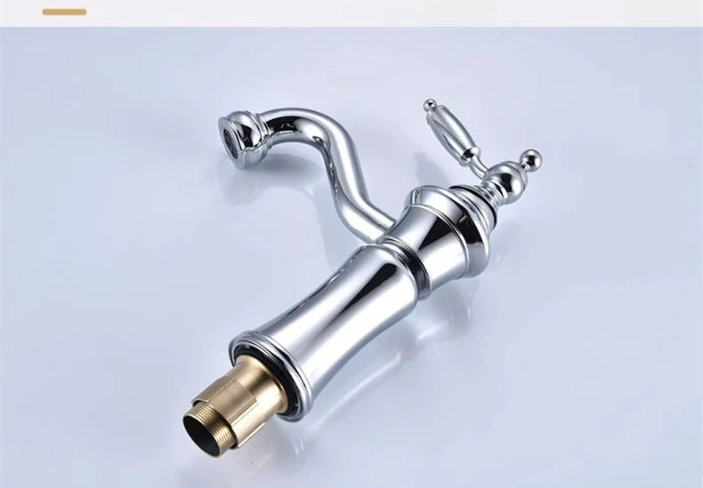 Chrome Basin Faucet Brass Black 360° rotatable basin faucet European-style Hot and Cold mixing faucet Brushed
