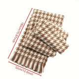 Winter Fashion Black White Plaid Scarf for Women Men Classic Warm Chunky Soft Cashmere Feel Scarves Match Overcoat Knitted Shawl