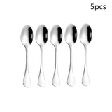3/5Pcs Stainless Steel Mini Coffee Scoops Spoon Coffee Tea Ice Cream Spoons Dessert Spoon Couple Kitchen Tools
