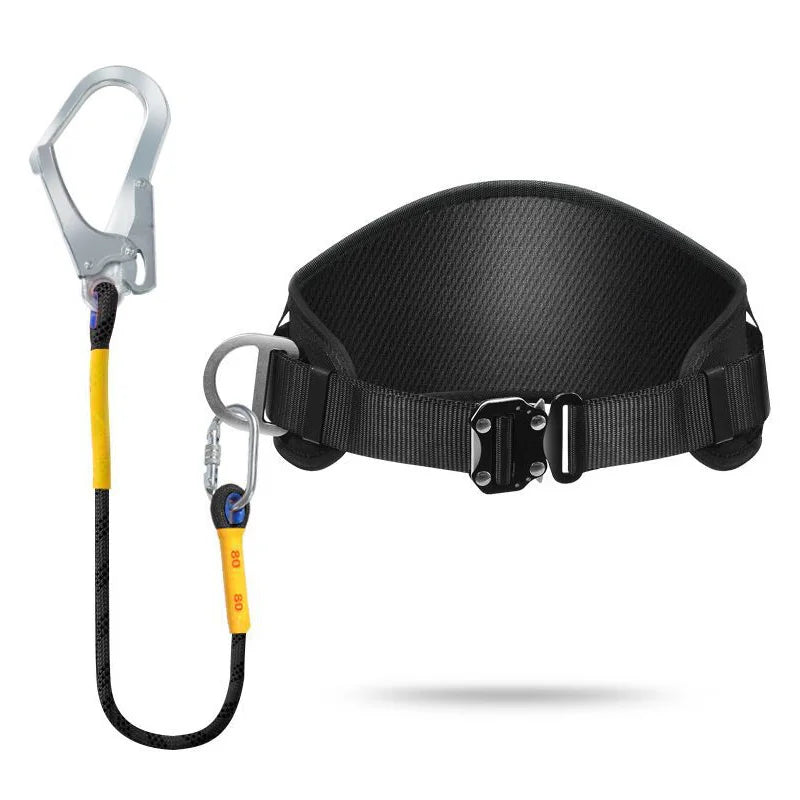 High-altitude Work Safety Harness Single Waist Safety Belt with Safe Rope Hook Outdoor Climbing Training Protective Equipment