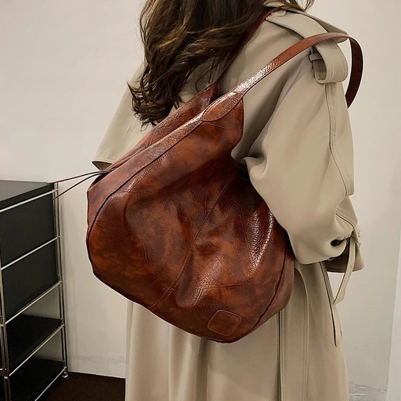 Womens Hand Bags Soft PU-Leather Shoulder Bags Ladies All-Matching Shopping Dating Bag Large Capacity Crossbody Bag Gift
