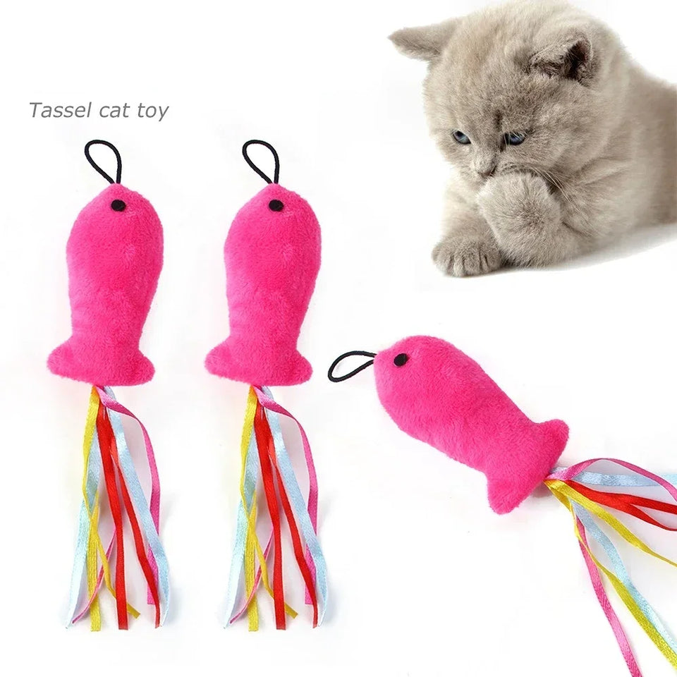 Cat Feather Toy Accessories False Birds Worm Toy with Bell Kitten Cat Toys Interactive Replacement Refill Foam Ball Training