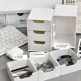 Mini Storage Box Small Drawer Storage Box Layered Grid Drawer Style Storage Box Tier Desk Organizer With Drawers