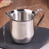 Coffee Milk Frothing Pitcher Cup Kitchen Stainless Steel Creamer Pitchers 60-240ML Measuring Cup With Pouring Spout Coffeeware