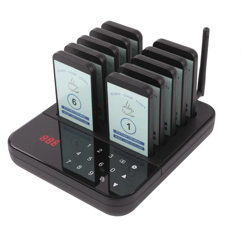 Wireless Restaurant Pager Guest Calling Paging System Waterproof Food Pager for Coffee Shop Dessert Shop Food Truck Bank