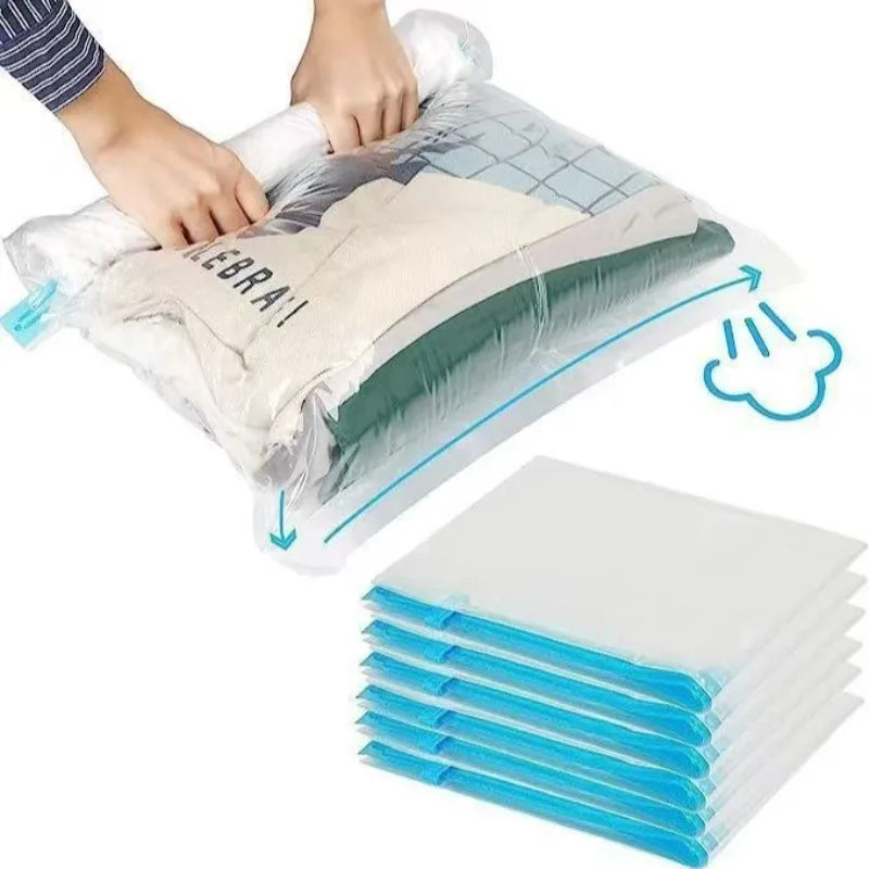 Compression Bags No Vacuum Needed,Travel Camping Essentials Vacuum Bags for Luggage Packing Roll Up Space Saving Storage Bag