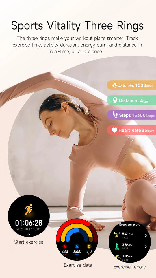 LIGE New 1.19inch AMOLED Fashion Ladies Smart Watch Bluetooth Call Sports Bracelet Women’s Health Waterproof Diamond Smartwatch