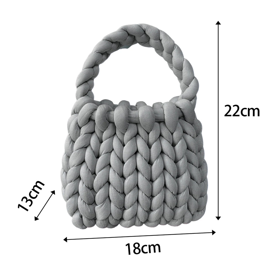 Women Crochet Bag Handbag Woven Chunky Shoulder Bag for Spring Summer,Women Shoulder Bag Handbag Beach Travel Underarm Bag