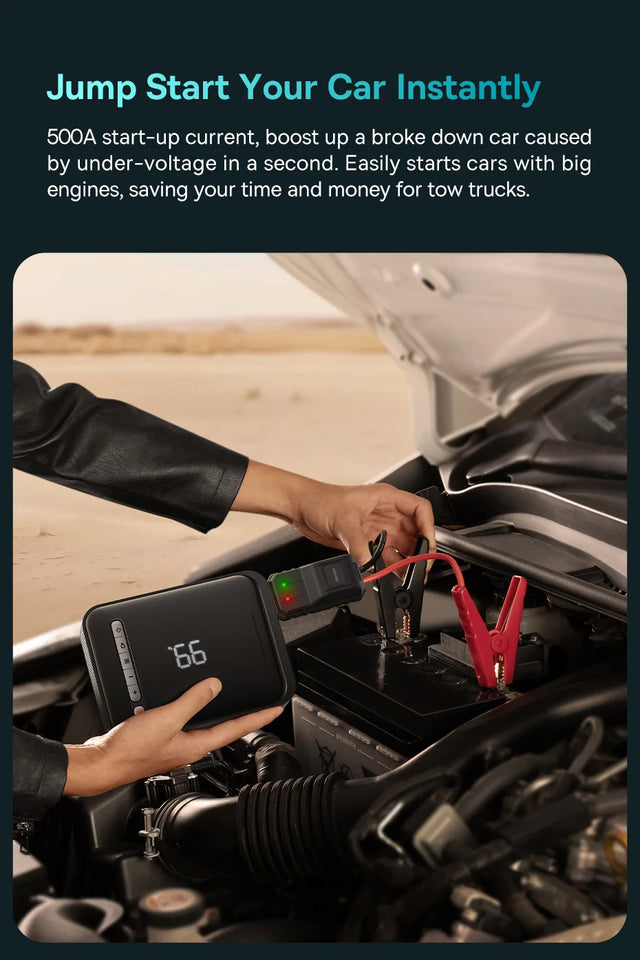 Baseus 2 In 1 Car Air Pump 8000mAh Power Bank Portable Air Compressor with LCD Digital Display Car Tire Inflator Pump