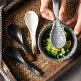 Vintage Japanese Ceramic Tableware Set: Soup Spoons, Ladles & Rice Bowls for Home and Commercial Kitchen