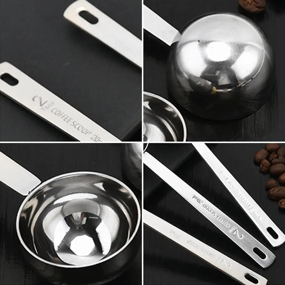 High-quality Stainless Steel Measuring Spoon Blending Thicken Coffee Scoop 5/10/15/20/30ML Powder Spoon Coffee