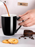 1 Pack Coffee Mug Ceramic Coffee Cups Ceramic 350ml Large Coffee Mug for Latte Tea Cappuccino Cocoa-Microwavable Black Red Cup