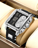LIGE Fashion Square Digital Watch Men Casual Sports Waterproof Men's Quartz Wristwatch FOXBOX Top Brand Luxury Chronograph Watch
