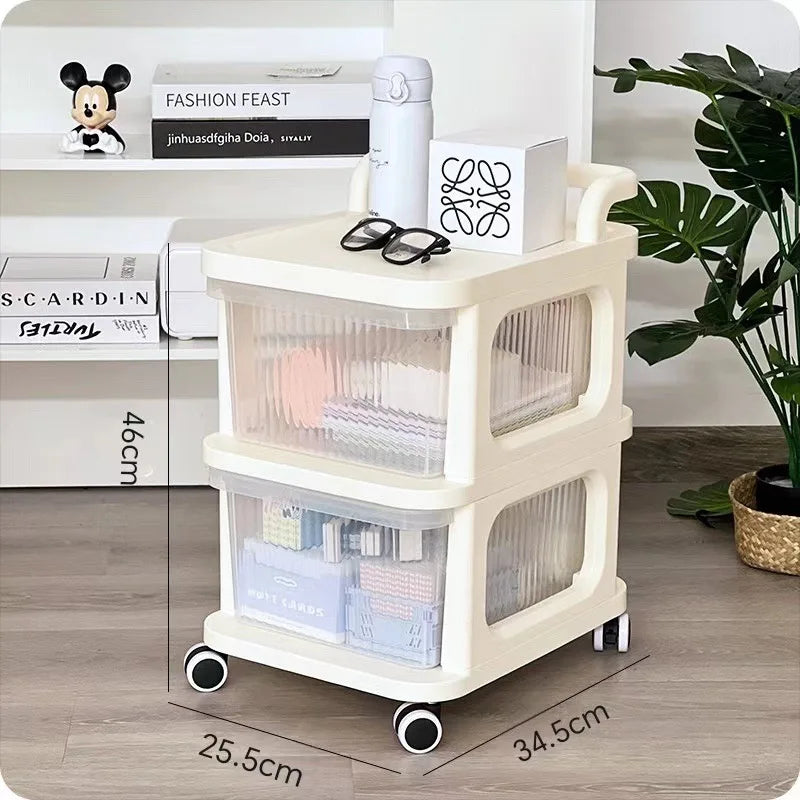 Acrylic Shopping Cart Shelf Stand Floor Standing Bathroom Gap Frame Home Living Room Snack Storage Rack Modern Minimalism