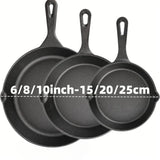3PCS Pre-Seasoned Cast Iron Skillet Set, Pans for Oven Grill Campfire, Durable Cookware for Home Outdoor Cooking