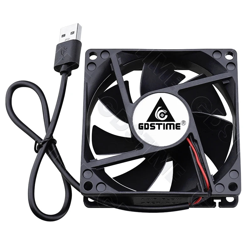 Gdstime DC 5V 12V 24V Fan 80mm*25mm PC CPU Cabinet Cooler Fan 8025 Dual Ball Axial Cooling Fan for Computer Case&Laptop Cooling